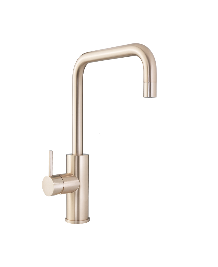 Cube Mixer Tap Mains Brushed Rose Gold