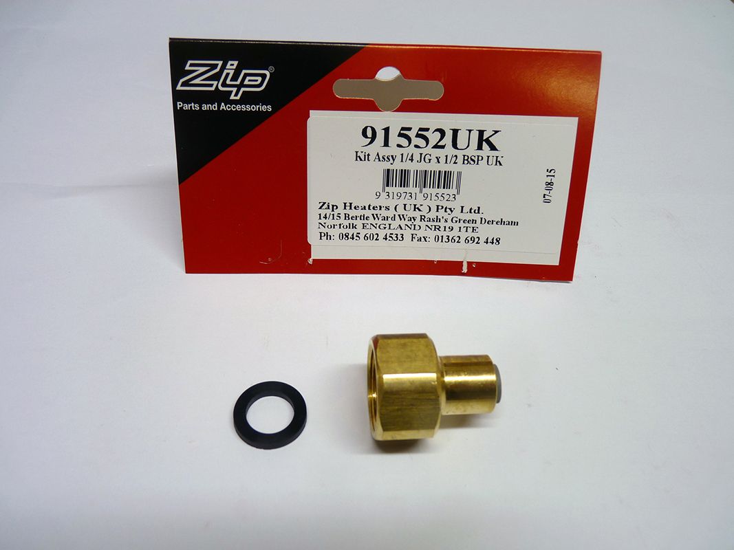 1/4 push fit to1/2 BSP solenoid connection adaptor